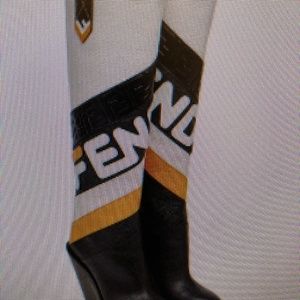 Fendi Multi White Mania Western Boots